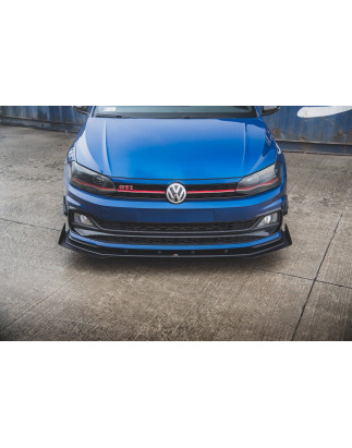 SPLITTER ANTERIORE street pro + Flaps Volkswagen Polo GTI Mk6 (Cod. M-VWPO6GTICNC-FD3B+FSF1G)