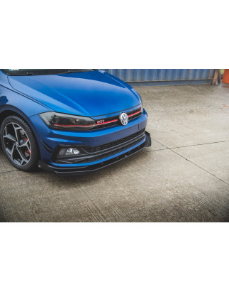 SPLITTER ANTERIORE street pro + Flaps Volkswagen Polo GTI Mk6 (Cod. M-VWPO6GTICNC-FD3B+FSF1G)