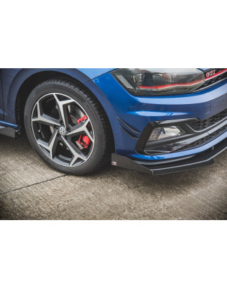 SPLITTER ANTERIORE street pro + Flaps Volkswagen Polo GTI Mk6 (Cod. M-VWPO6GTICNC-FD3B+FSF1G)