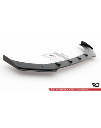 SPLITTER ANTERIORE street pro + Flaps Volkswagen Polo GTI Mk6 (Cod. M-VWPO6GTICNC-FD3B+FSF1G)