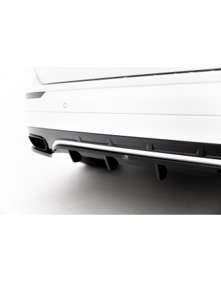 Splitter posteriore (con barre verticali) Volvo XC60 Mk2 R-Design (Cod. M-VO-XC60-2-RDESIGN-RD1G+RD2