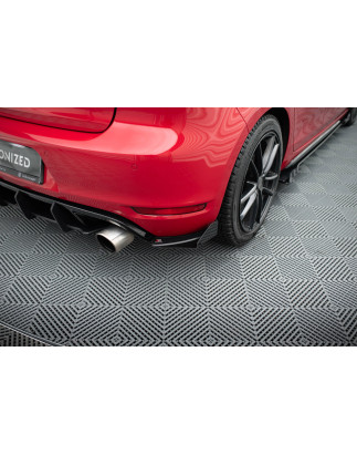 Splitters posteriori laterali Street Pro + Flaps Volkswagen Golf GTI Mk6 (Cod. M-VWGO6GTICNC-RSD1B+R