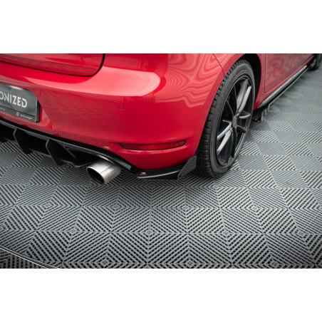 Splitters posteriori laterali Street Pro + Flaps Volkswagen Golf GTI Mk6 (Cod. M-VWGO6GTICNC-RSD1B+R