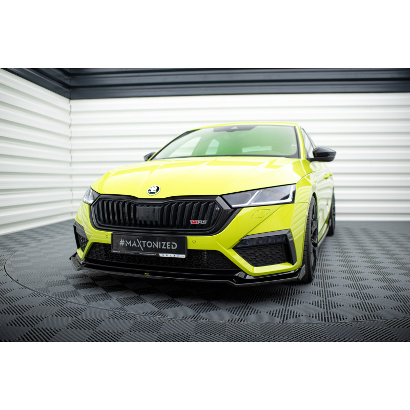 SPLITTER ANTERIORE V.2 + Flaps Skoda Octavia RS Mk4 (Cod. M-SK-OC-4-RS-FD2G+FSF)
