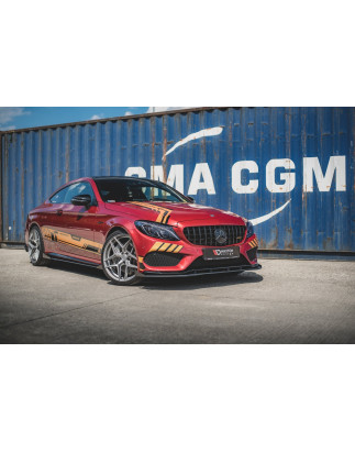 SPLITTER ANTERIORE street pro + Flaps Mercedes-AMG C43 / AMG-Line Coupe C205 (Cod. M-MEC20543AMGCNC-