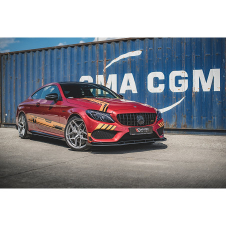 SPLITTER ANTERIORE street pro + Flaps Mercedes-AMG C43 / AMG-Line Coupe C205 (Cod. M-MEC20543AMGCNC-