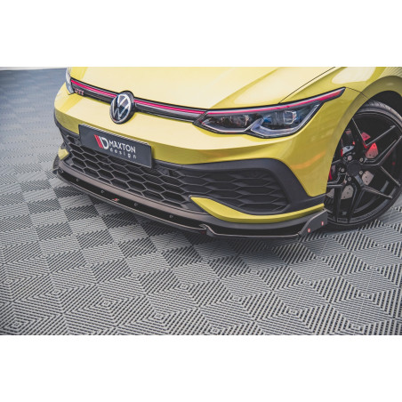 SPLITTER ANTERIORE V.1 + Flaps Volkswagen Golf GTI Clubsport Mk8 (Cod. M-VW-GO-8-GTI-CS-FD1G+FSF)