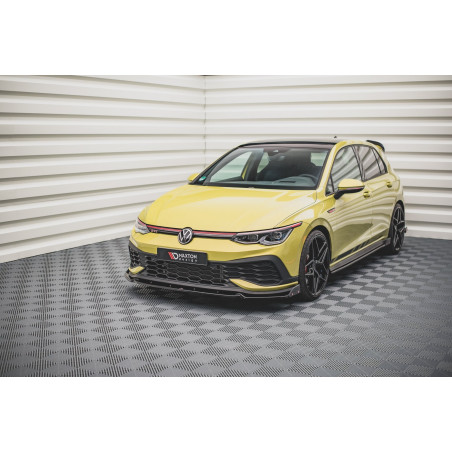 SPLITTER ANTERIORE V.1 + Flaps Volkswagen Golf GTI Clubsport Mk8 (Cod. M-VW-GO-8-GTI-CS-FD1G+FSF)