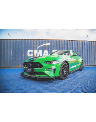 SPLITTER ANTERIORE street pro V.1 + Flaps Ford Mustang GT Mk6 Facelift (Cod. M-FOMU6FGTCNC-FD1B+FSF1