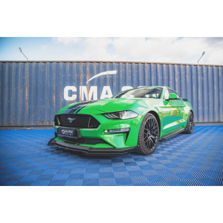 SPLITTER ANTERIORE street pro V.1 + Flaps Ford Mustang GT Mk6 Facelift (Cod. M-FOMU6FGTCNC-FD1B+FSF1