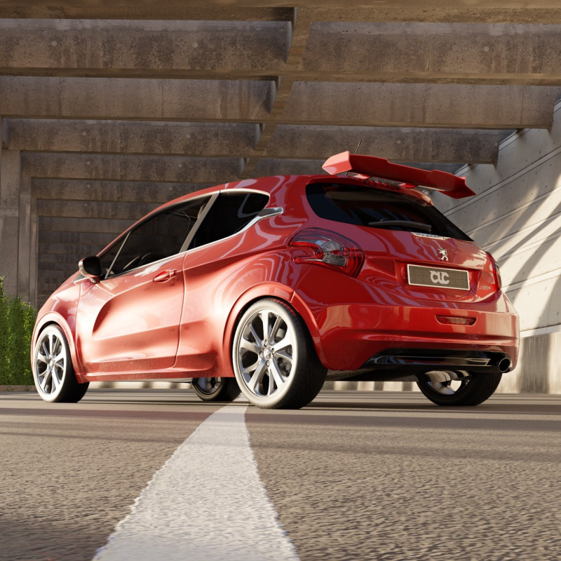 Spoiler posteriore Peugeot 208 stile Rally R5 (2012-2019) (Cod. C-C-L-CSP0493)