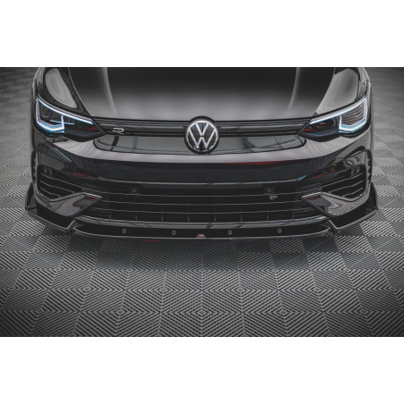 SPLITTER ANTERIORE V.2 + Flaps Volkswagen Golf R  / Variant  Mk8 (Cod. M-VW-GO-8-R-FD2G+FSF)