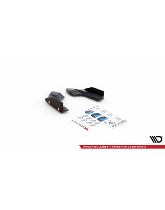 Splitters posteriori laterali V.2 + Flaps Volkswagen Golf R  Mk8 (Cod. M-VW-GO-8-R-RSD2G+RSF)