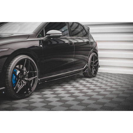 Diffusori minigonne V.2 + Flaps Volkswagen Golf R  Mk8 (Cod. M-VW-GO-8-R-SD2G+SF)