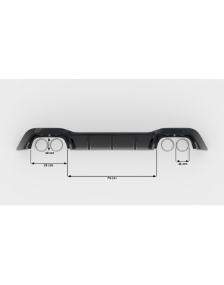 Sottoparaurti posteriore V.1 Volkswagen Golf R  Mk8 (Cod. M-VW-GO-8-R-RS1G)