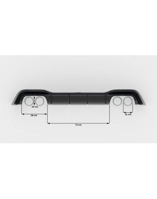 Sottoparaurti posteriore V.2 Volkswagen Golf R  Mk8 (Cod. M-VW-GO-8-R-RS2G)