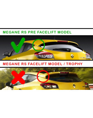Spoiler posteriore Renault Megane MK3 RS stile Cup pre-restyling (2008-2010) (Cod. C-C-L-CSP0939)