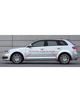 Minigonne laterali Audi A3 8P Sportback 5 porte (2005-2012) stile S3 (Cod. C-C-L-CSP1426)