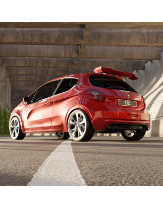 Spoiler posteriore Peugeot 208 R5 stile Rally (2012-2019) (Cod. C-C-L-CSP1459)