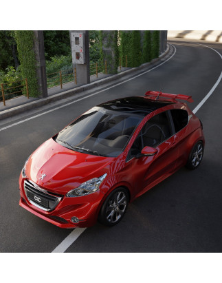 Spoiler posteriore Peugeot 208 R5 stile Rally (2012-2019) (Cod. C-C-L-CSP1459)