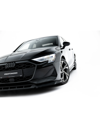 Splitter anteriore V.1 adatto a Audi A3 Sedan 8Y Facelift (Cod. M-AU-A3-8YF-S-FD1G)