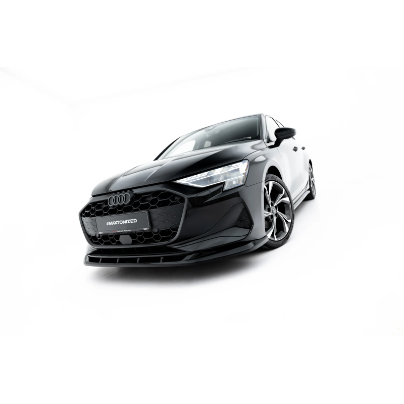 Splitter anteriore V.2 adatto a Audi A3 Sedan 8Y Facelift (Cod. M-AU-A3-8YF-S-FD2G)
