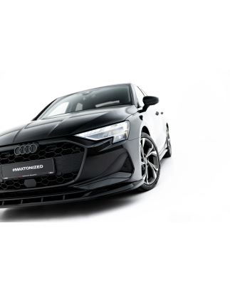Splitter anteriore V.2 adatto a Audi A3 Sedan 8Y Facelift (Cod. M-AU-A3-8YF-S-FD2G)