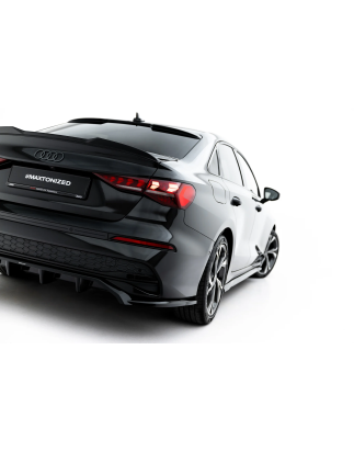 Splitter posteriore (con barre verticali) adatto a Audi A3 Sedan 8Y Facelift (Cod. M-AU-A3-8YF-S-RD1