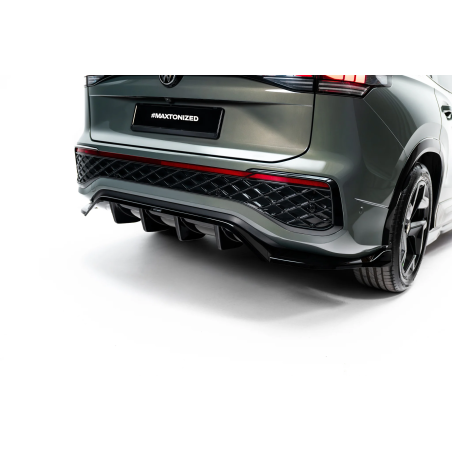 Splitter posteriore (con barre verticali) adatto a Volkswagen Tayron R-Line Mk1 (Cod. M-VW-TAY-1-RLI