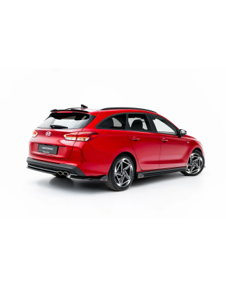 Splitters laterali posteriori V.2 + Flaps adatto a Hyundai I30 N-Line Wagon Mk3 Facelift (Cod. M-HY-