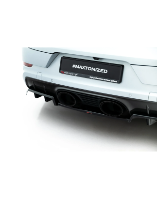 Splitter posteriore (con barre verticali) adatto a Porsche Cayenne GTS / Turbo Sport Pack / Turbo E-