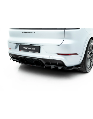Splitter posteriore (con barre verticali) adatto a Porsche Cayenne GTS / Turbo Sport Pack / Turbo E-