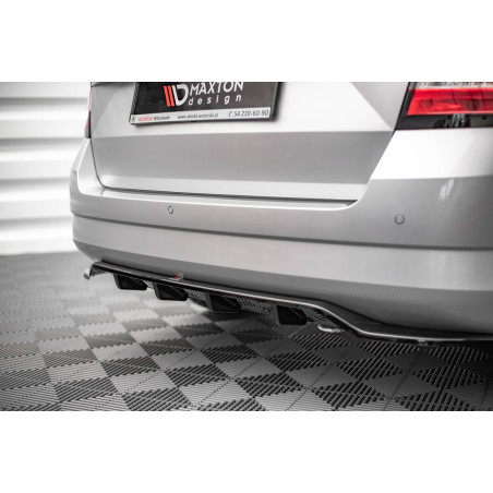 Splitter posteriore (con barre verticali) Skoda Fabia Combi Mk3 (Cod. M-SK-FA-3-RD1G+RD2G)