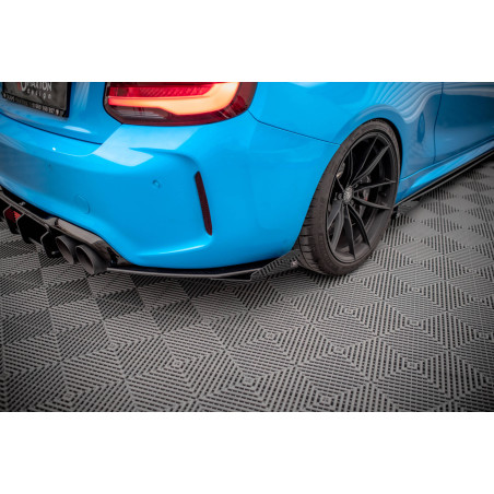 Splitters posteriori laterali Street Pro + Flaps BMW M2 F87 (Cod. M-BM287MCOMPCNC-RSD1B+RSF1G)