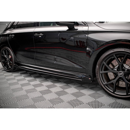 Diffusori minigonne street pro + Flaps Audi RS3 Sportback 8Y (Cod. M-AURS38YCNC-SD1B+SRF1G)