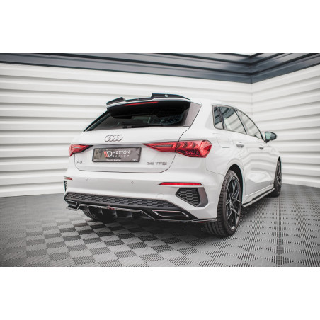 Splitter posteriore (con barre verticali) Audi A3 S-Line Sportback 8Y (Cod. M-AU-A3-8Y-SLINE-RD1G+RD