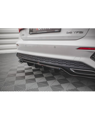 Splitter posteriore (con barre verticali) Audi A3 S-Line Sportback 8Y (Cod. M-AU-A3-8Y-SLINE-RD1G+RD