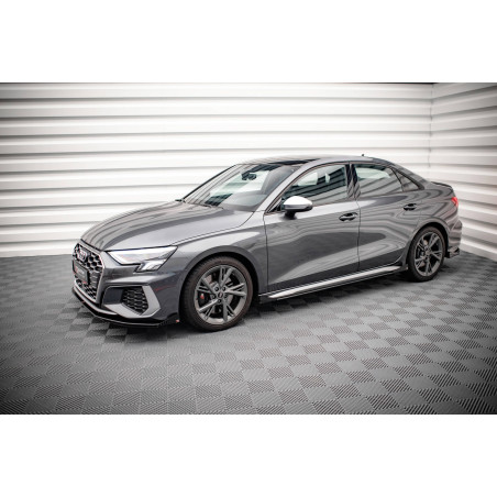 Diffusori minigonne street pro + Flaps V.1 Audi S3 / A3 S-Line 8Y / 8Y Facelift (Cod. M-AUA38YSLINEC