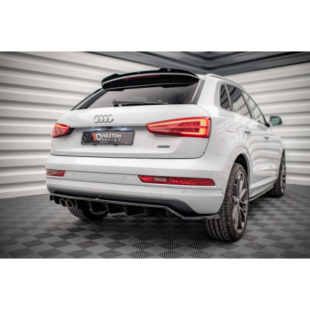 Splitter posteriore (con barre verticali) Audi Q3 Sport 8U Facelift (Cod. M-AU-Q3-1F-SLINE-RD1G+RD2G