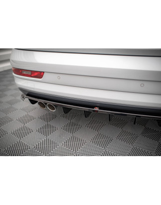 Splitter posteriore (con barre verticali) Audi Q3 Sport 8U Facelift (Cod. M-AU-Q3-1F-SLINE-RD1G+RD2G