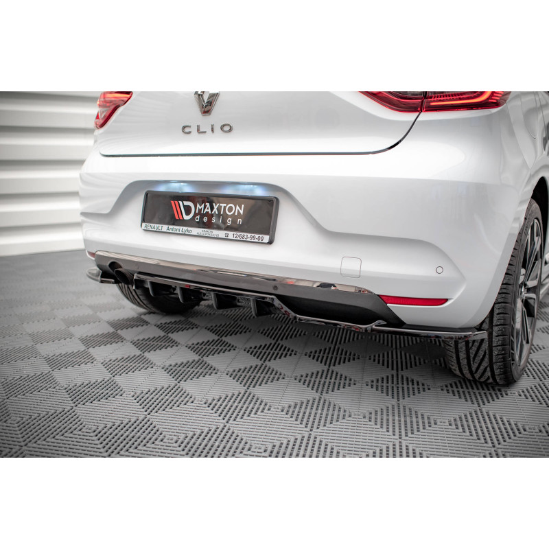Splitter posteriore (con barre verticali) Renault Clio Mk5 (Cod. M-RE-CL-5-RSD1G+RD1G)
