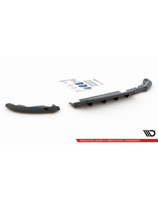 Splitter posteriore (con barre verticali) Renault Clio Mk5 (Cod. M-RE-CL-5-RSD1G+RD1G)