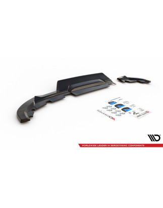 Splitter posteriore (con barre verticali) Renault Clio Mk5 (Cod. M-RE-CL-5-RSD1G+RD1G)