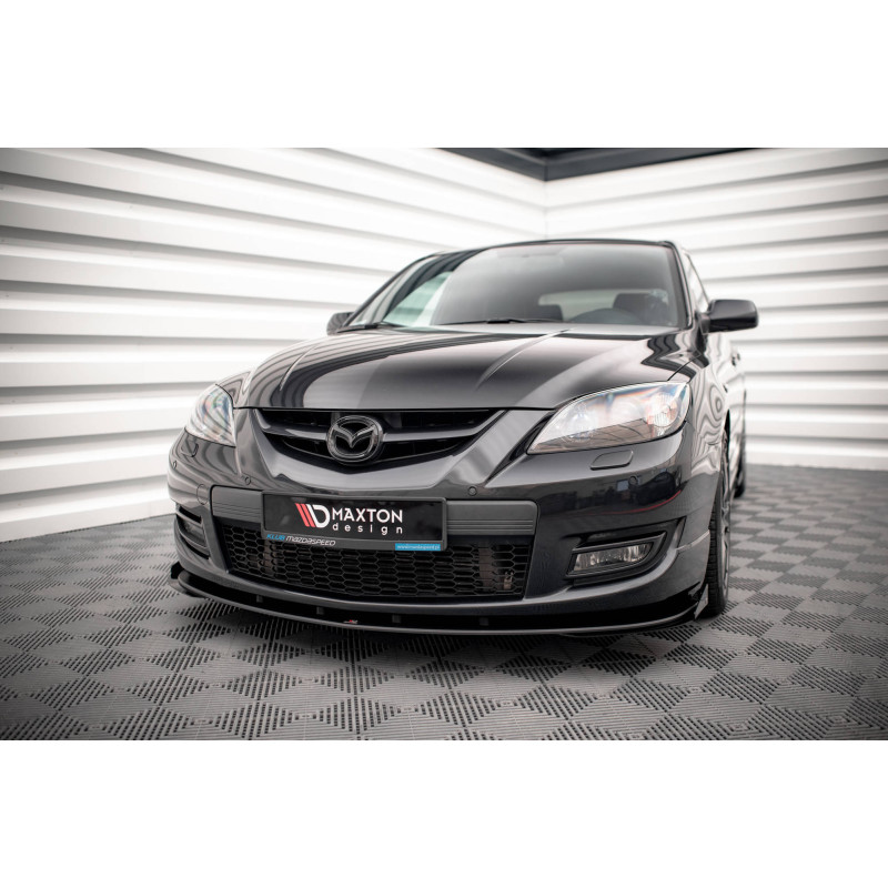 SPLITTER ANTERIORE street pro V.1 + Flaps Mazda 3 MPS Mk1 (Cod. M-MA3MPS1CNC-FD1B+FSF1G)