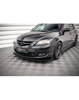 SPLITTER ANTERIORE street pro V.1 + Flaps Mazda 3 MPS Mk1 (Cod. M-MA3MPS1CNC-FD1B+FSF1G)