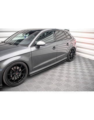 Diffusori minigonne street pro Audi S3 / A3 S-Line Sportback 8V Facelift (Cod. M-AUS33FSBCNC-SD1B)