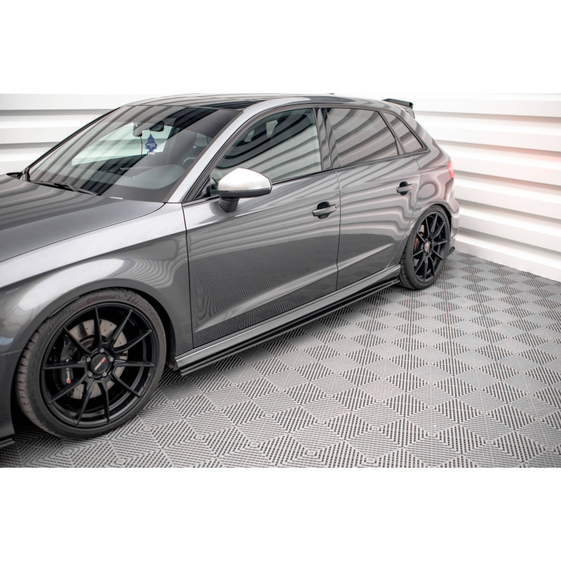 Diffusori minigonne street pro Audi S3 / A3 S-Line Sportback 8V Facelift (Cod. M-AUS33FSBCNC-SD1B)