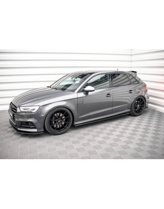 Diffusori minigonne street pro Audi S3 / A3 S-Line Sportback 8V Facelift (Cod. M-AUS33FSBCNC-SD1B)