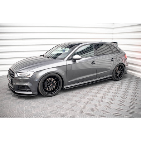 Diffusori minigonne street pro Audi S3 / A3 S-Line Sportback 8V Facelift (Cod. M-AUS33FSBCNC-SD1B)