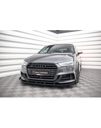 SPLITTER ANTERIORE street pro V.1 + Flaps Audi S3 / A3 S-Line Sportback 8V Facelift (Cod. M-AUS33FSB